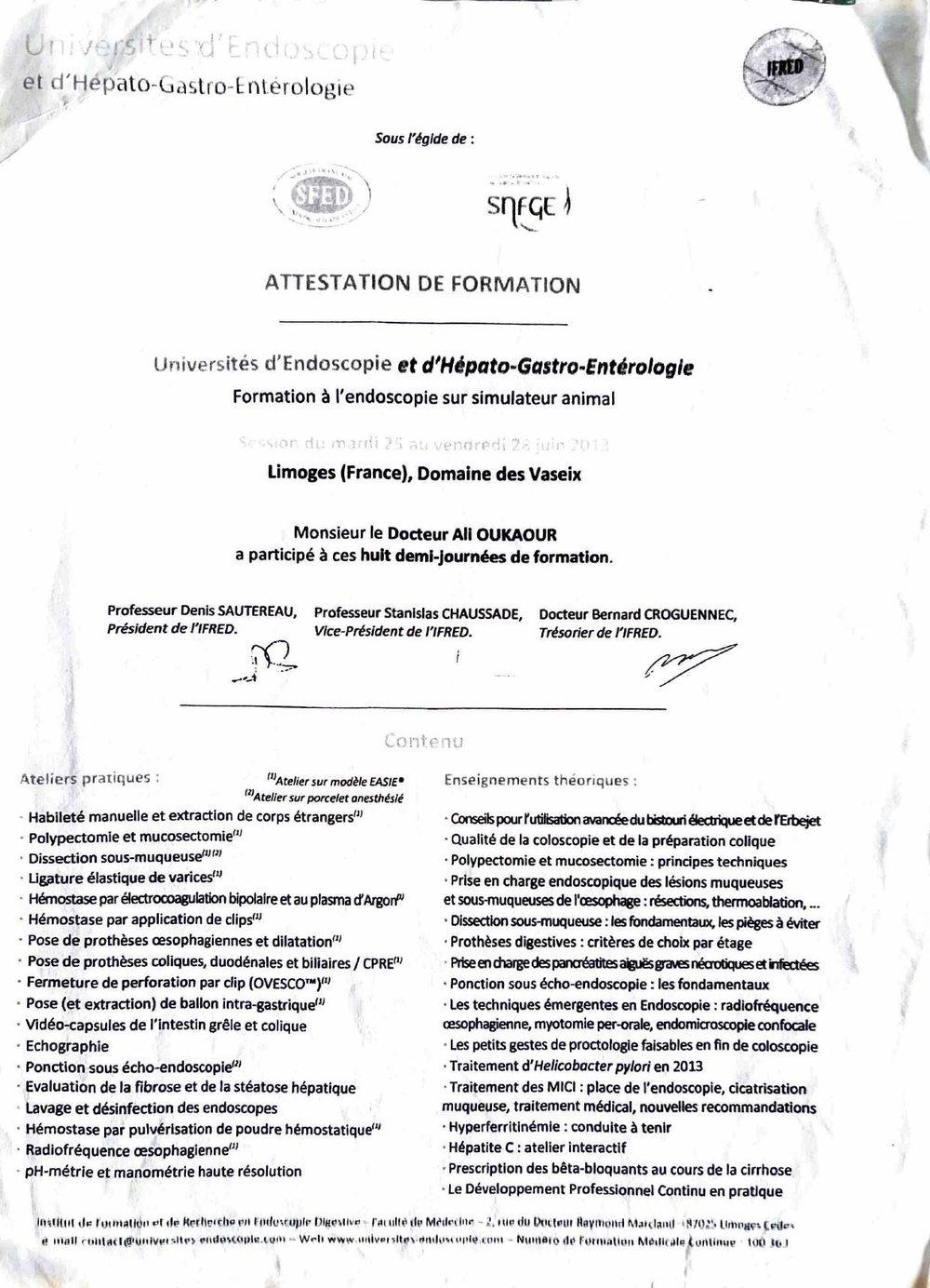 Diplôme : Universités d'endoscopie